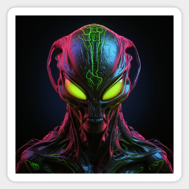 Alien Neon Art 2 Sticker by AstroRisq